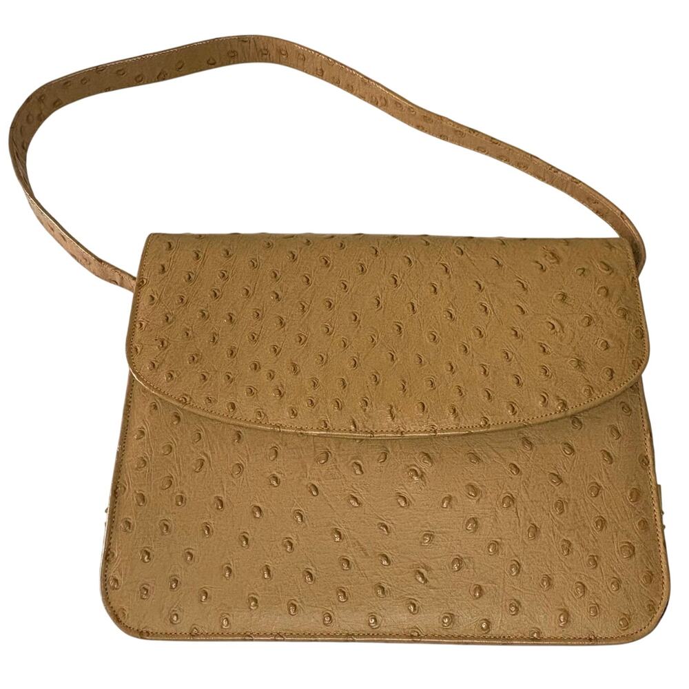 Vintage Nicholas Reich Genuine Ostrich Leather Shoulder Bag